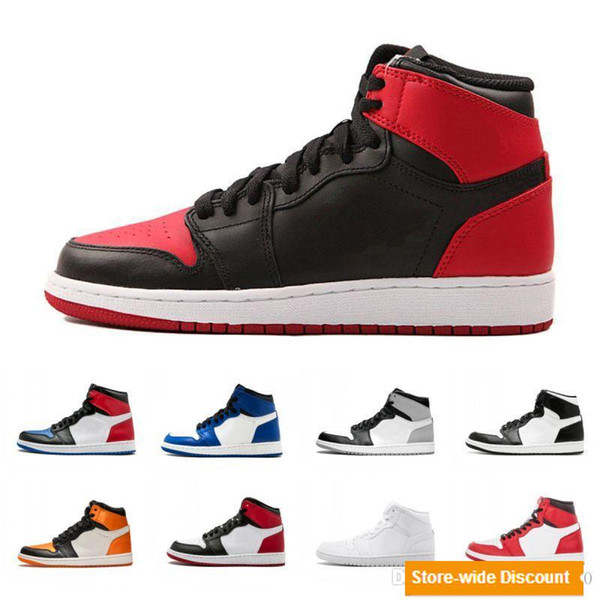 Brand New 1 OG Top Mens Basketball Shoes Sneakers Bred Toe Banned Game Royal Mandarin Duck Trainers Men Sneakers