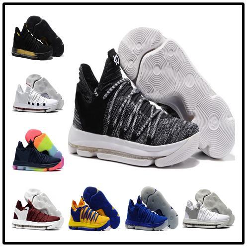 Sales KD 10 Oreo Black White men women kids shoes Store Kevin Durant Basketball shoes free shipping Wholesale prices 897815-001