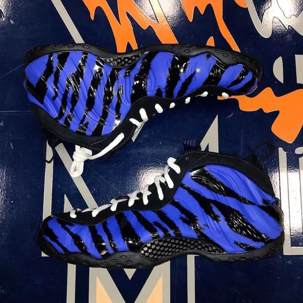 2019 New Arrival Foam One Sparpie Tiger stripes Penny Hardaway Basketball Shoes for High quality Blue Foams Mens Sports Sneakers Size 7-12