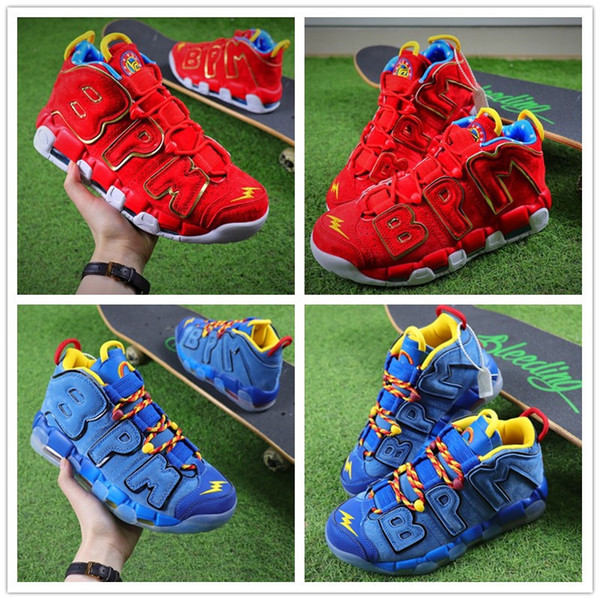 Scottie Pippen Lightning Charity Blue Red Women Men Basketball Shoes Best quality Airs More Uptempo QS Casual Sports Sneakers EUR 36-46