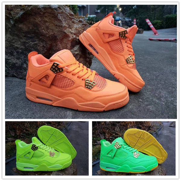 2019 Hot sale 4 IV Fluorescent Green Orange Men's Basketball Shoes for Best quality 4s Designer Sports Sneakers Trainers Size 41-47