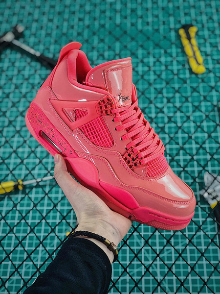 New Colors IV 4 NRG Energy Pink Hot Punch Singles Day Red Basketball Shoes 4s Men's Women Sports Sneakers Size36-47.5