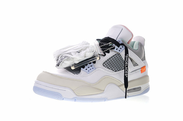 Hot Sale Jumpman IV 4 Encore X White Grey Orange Mens Basketball Shoes Best quality White Fashion Sports Trainers SIZE 40-47