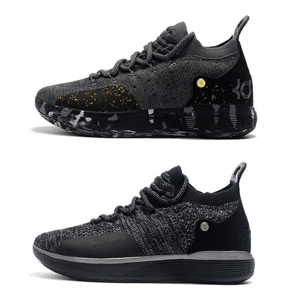 2018 New Kevin Durant 11 XI Twilight Black Gold Splatter Basketball Shoes for High quality KD11 Men Trainers KD 11s Sports Sneakers Size7-12