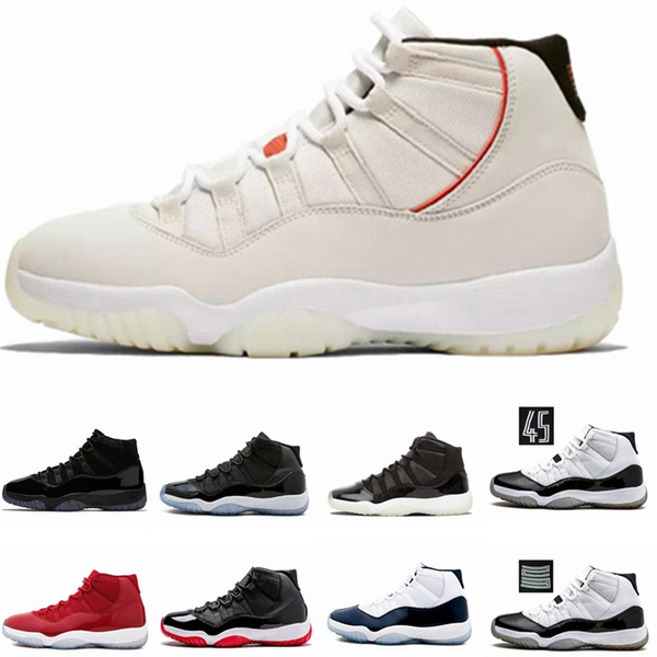 11 Mens 11s Basketball Shoes New Concord 45 Platinum Tint Space Jam Gym Red Win Like 96 XI Designer Sneakers Men Sport Shoes