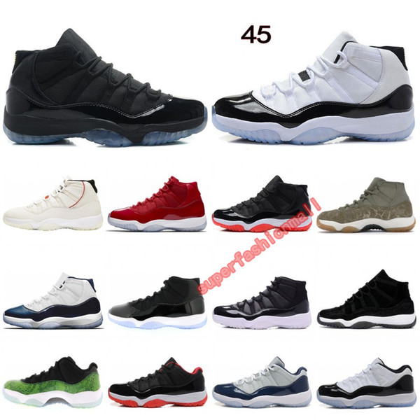 11 Basketball Shoes Concord 45 Platinum Tint Cap and Gown Space Jam Win Like 96 Designer Shoes Men Women Sports Sneakers Size 36-47