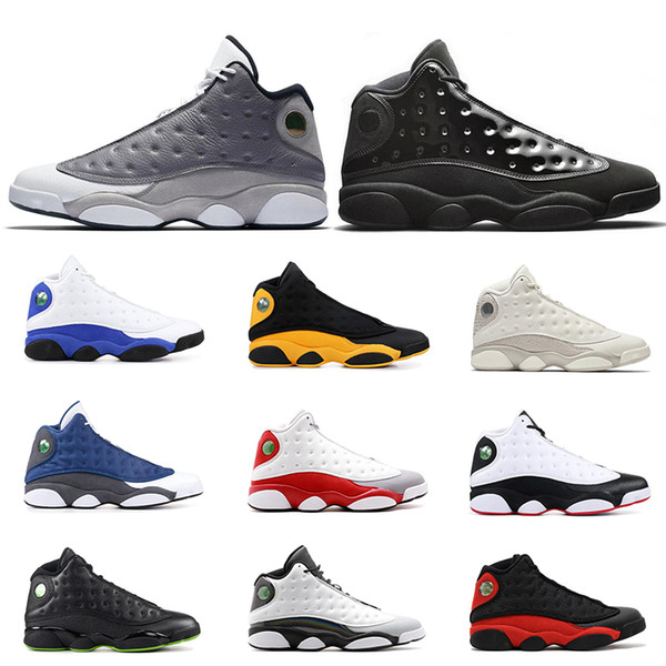 13s mens basketball shoes Cap and gown Atmosphere Grey DIRTY BRED CHICAGO HYPER ROYAL GREY TOE BLACK CAT OLIVE 13 men sports sneakers