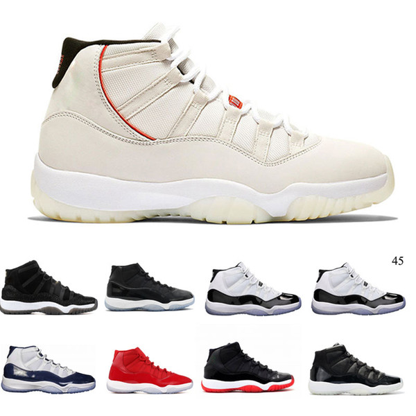 11 Platinum Tint Cap and Gown Gym Red Black Stingray OVO Midnight Navy Bred Shoes 11s Mens Womens Kids Basketball Sneaker Drop Ship