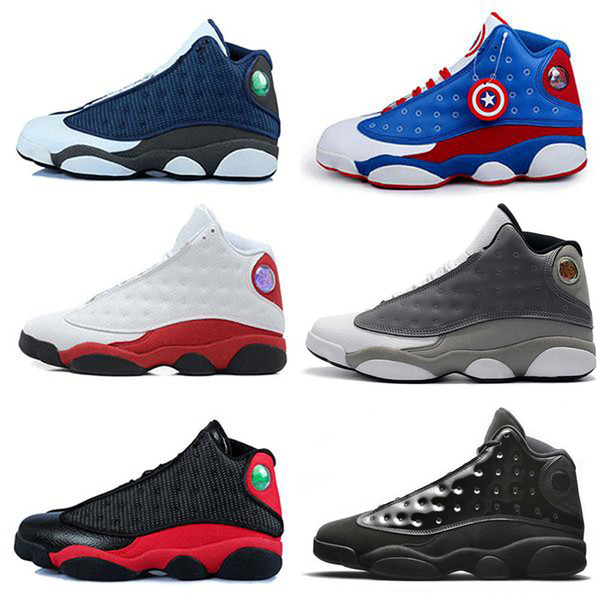 New 13 13s Men Women Basketball Shoes Bred Black Infrared Cat Brown Blue White Chicago flints Grey Red Cap And Gown Sports Sneakers