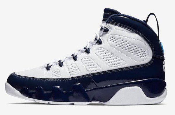 With Box 9 UNC Mens basketball shoes 9s White University Blue Midnight Navy Sports Sneakers 9s Bred Outdoor Athletics Free Shippment