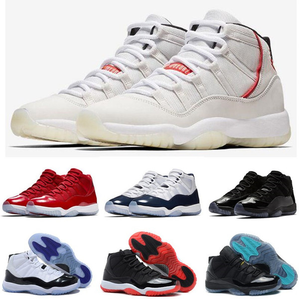 11s Mens Basketball Shoes 11 Concord 45 Platinum Tint Cap And Gown Men Women Gym Red Bred Space Jam Designer Sports Sneakers 7-13