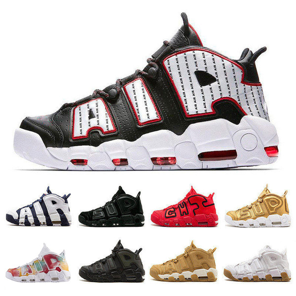 2019 New 96 QS Olympic Varsity Maroon More Mens Basketball Shoes 3M Scottie Pippen Uptempo Chicago Trainers Sports Sneakers Size 13