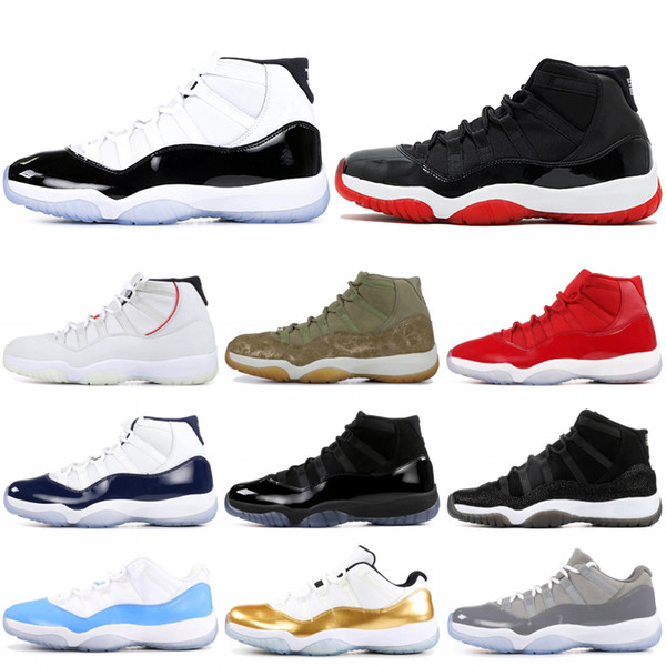 11 XI Mens Basketball Shoes High Concord Heiress Platinum Tint Space Jam Low UNC 11s Designer Sneakers Sport Shoes US 5.5-13