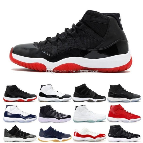 Cheap Mens 11s basketball shoes Platinum Tint Concord 45 23 Prom Night gym red 11 Bred womens trainers sports sneaker size 5.5-13