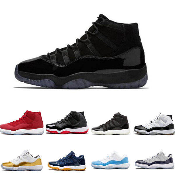 In stock 11s mens Basketball Shoes Concord 45 Platinum Tint Prom Night gym red 11 Bred womens trainers sports sneaker size 5.5-13