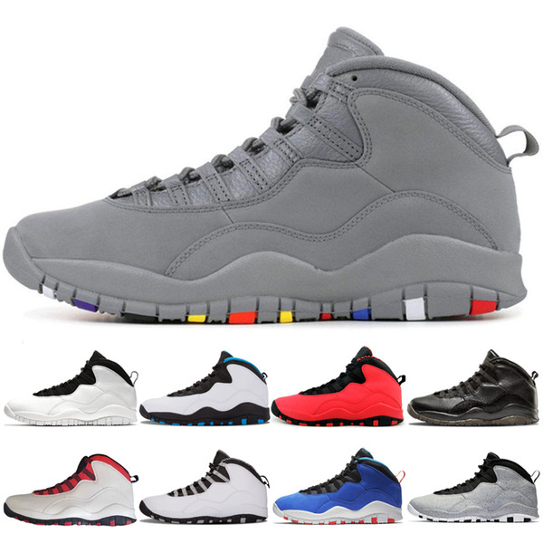 designer Mens basketball shoes 10 Tinker Cement 10s mens shoes Cool Grey I'm Back chicage Powder blue trainers sports sneaker size 7-13