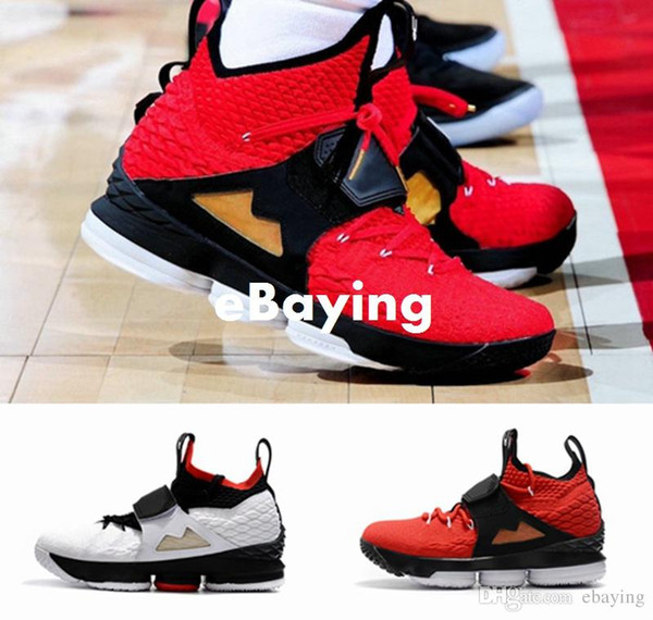 2018 New King 15 J 15s Red Diamond Turf AZG Zoom Generation Mens Basketball Shoes Black White Alternate Edition Sneakers Size US 7-12