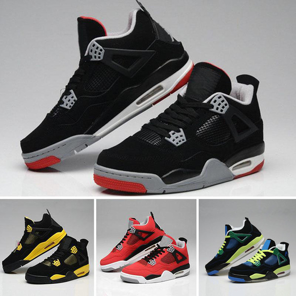 2017 High Quality 4 Basketball shoes men Fire Red White Cement CAVS Military Blue Cement Grey Black Sneakers Athletics Boots