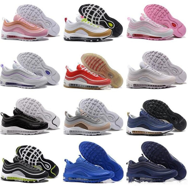 2018 Tn 97 Triple white black pink Running shoes Og os Undftd Undefeated Metallic Gold Silver Bullet Men trainers Women 97s sport sneakers