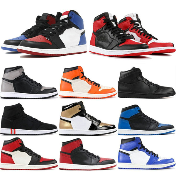 1 High OG Mens Basketball Shoes Banned Bred Toe Shadow Gold Top Best Quality Designer Mens Athletics Sneakers Trainers 40-47