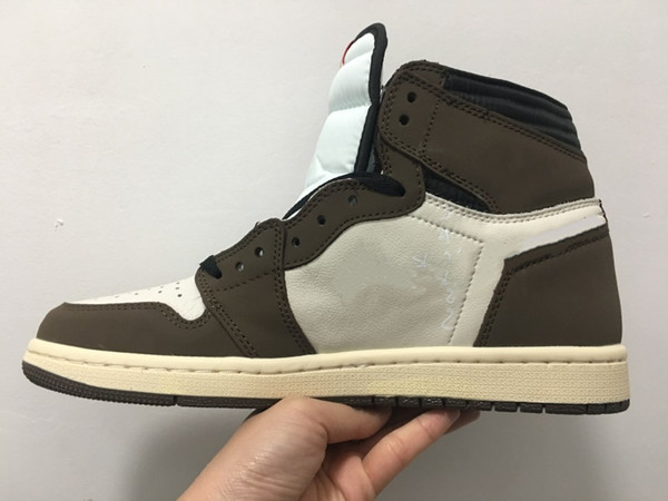 Top Quality Mens basketball shoes Travis x CD4487-100 Mens Sneakers Cactus Jack High OG TS SP for Sale With Box Real leather sneakers