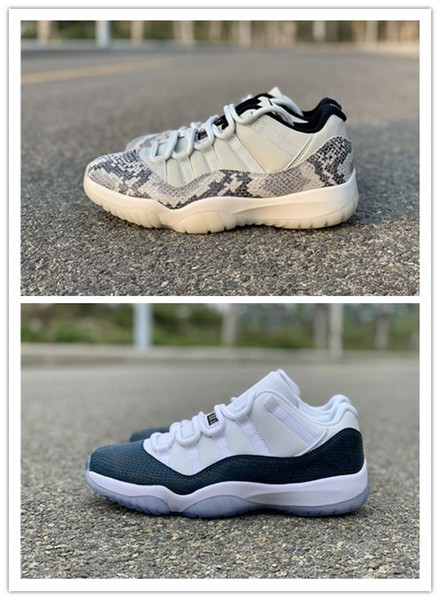 Top quality Real Carbon Classic 11 low SE Navy Blue Snakeskin Basketball CD6846-002 CD6846-102 Trainers Sneakers With Original Box