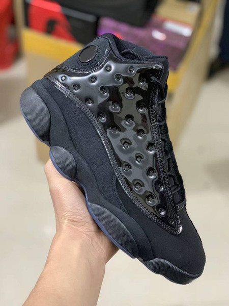 top quality Newest release 13 REAL CARBON FIBER style code 414571-012 mens basketball shoes Cap and Gown sports sneaker with box