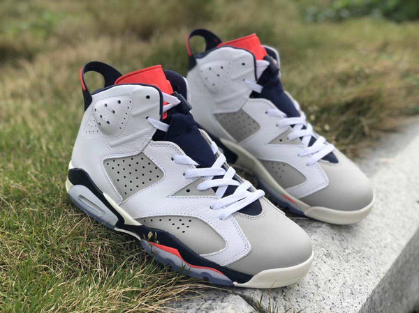 With Box Tinker 6S VI 6 men women basketball shoes 384664-104 White Infrared 23 Neutral Grey-Sail mens trainer sports sneakers 8-13