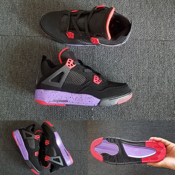 High Quality New Basketball Shoes 4 NRG Raptors Black Purple Red For Men Women J4 4s 