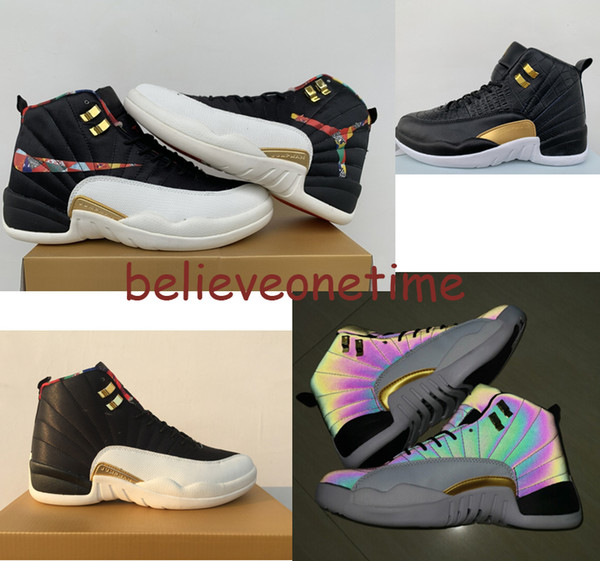 2019 12 CNY Chinese New Year Multicolor Winterized Men Basketball Shoes 12s Gym Red Flu Game Trainers Designer Sports Sneakers Size 7-13