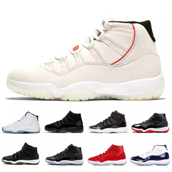 Platinum Tint XI 11s Concord 45 Prom Night Basketball Shoes 11 Gym Red Cap and Gown PRM Heiress Bred sports Sneakers Size Us 5.5-13