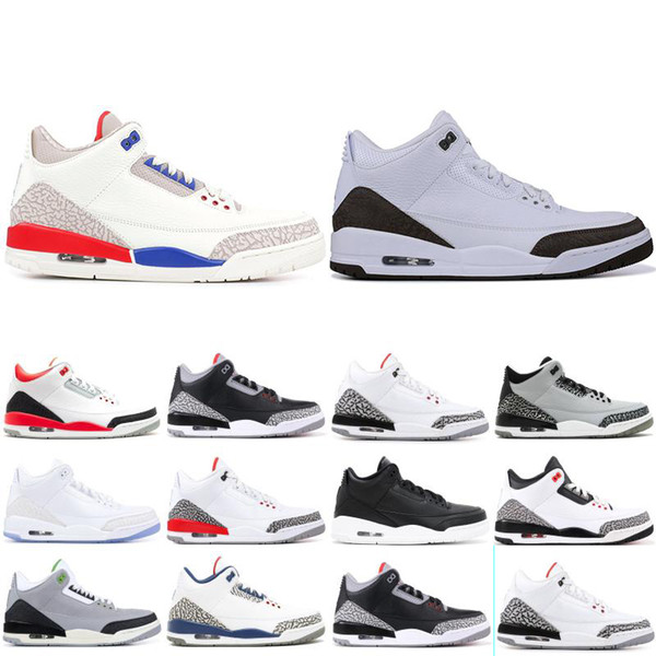 2019 New Mens 3 III Basketball Shoes Mocha Black Cement Katrina Sport Blue Top 3s Designer Shoes Sports Sneakers Size Us 7-13