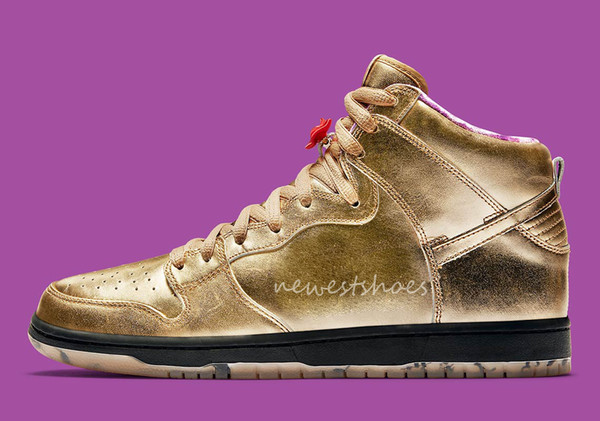 SB x Humidity Dunk High Trumpet QS Metallic Gold Black Mens Women Basketball Shoes What The NYC Doernbecher Champ Unkle Sports Sneakers