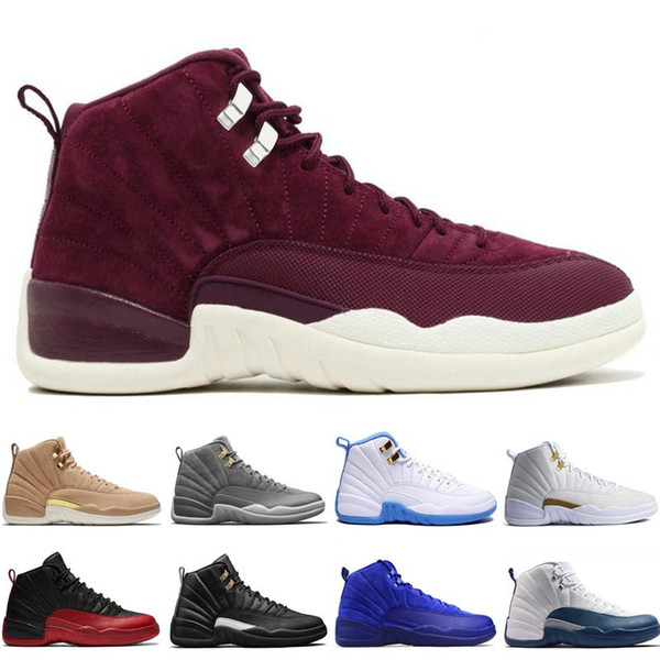 12 12s mens basketball shoes Sunrise Bordeaux Dark Grey Wolf Flu Game The Master Taxi Playoffs French Blue Barons Gym Red Sports sneakers