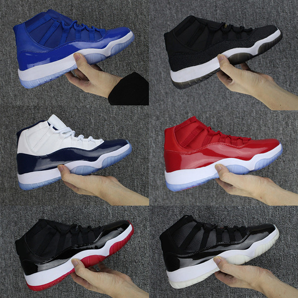 2018 mens Basketball Shoes 11 high gym red Midnight Navy Metallic Gold Barons university blue low bred concord Varsity Red 11s Sneakers