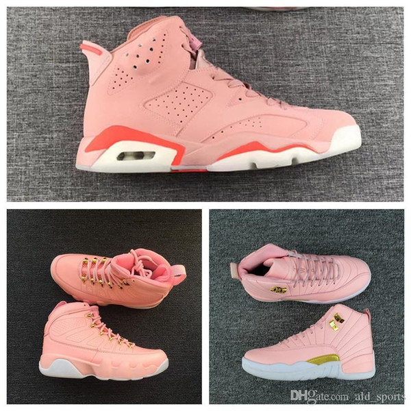 New Women Basketball Shoes 6 6s Aleali May 9s 12s GS Pink For Women Sports Sneakers size 36-40