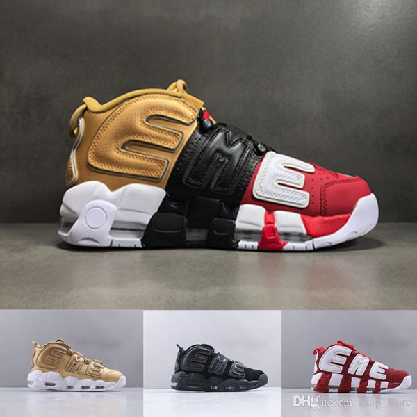 2019 Sup Air More Uptempo Mens Women Basketball Shoes High Quality Big Pippen Athletic Sport 902290-700 US 5.5-13