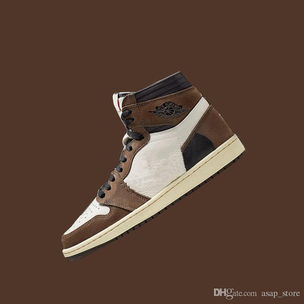 New 1 High OG Travis Scotts Cactus Jack Suede Dark Mocha TS SP 3M Basketball Shoes for Best quality Men Women 1s Sneakers With Box