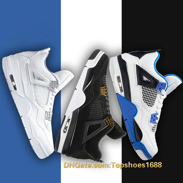 New shoes 4s Pure Money Basketball Shoes Men 4s Pure Money White And Silver Athletics Alternate 89 Royalty Sneakers