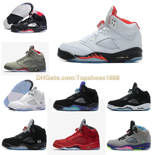 Basketball Shoes 5 5s Red Blue Suede White Cement Camo 2018 Raptors Hornets Women Men Basketball Shoes Sneakers Basket Sport Shoes