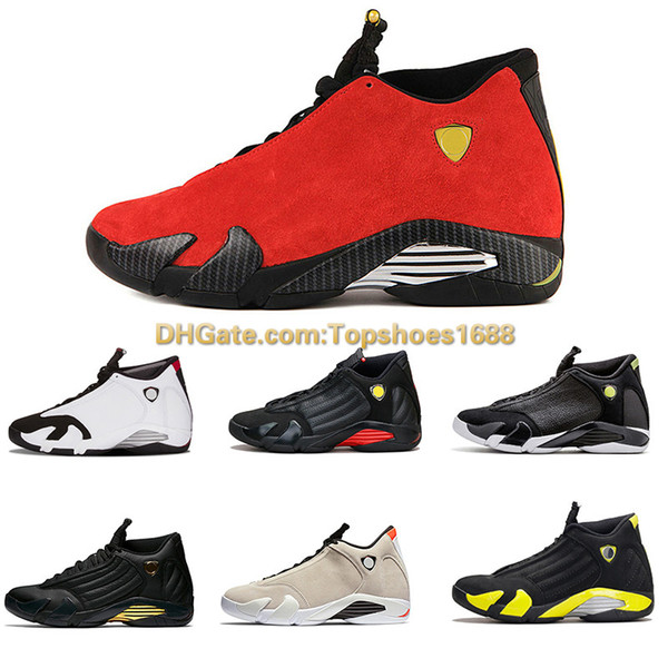 Hot 2018 cheap shoes 14s trainers basketball shoes last shot black toe thunder gs red suede Varsity Red Sport sneaker shoes 8-12