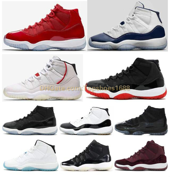 High Quality 11 11s Cap And Gown Bred Concords Basketball Shoes Men Women 11 Space Jam 45 Gym Red 72-10 Sneakers Size 36-46