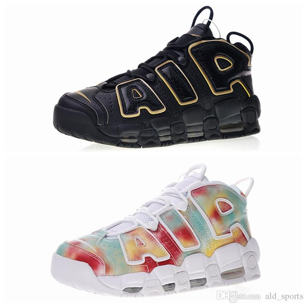 New Arrival France UK Air More Uptempo QS United Kingdom Black White Men Women Basketball Shoes Airs 3M Scottie Pippen Sports Sneakers 36-47