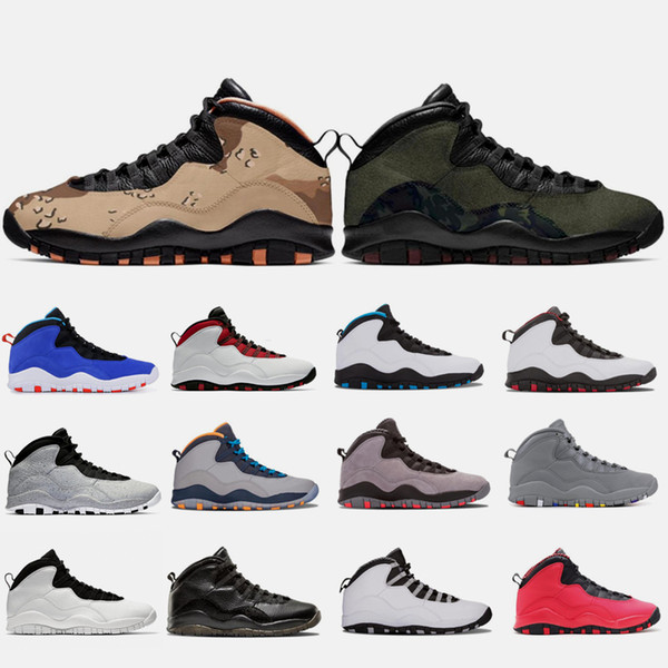 New 10s Mens Basketball Shoes Camo Pack Desert Woodland Smoke Grey Tinker Westbrook Cement Cool Grey Orlando 10 Mens Sports Sneakers 7-13