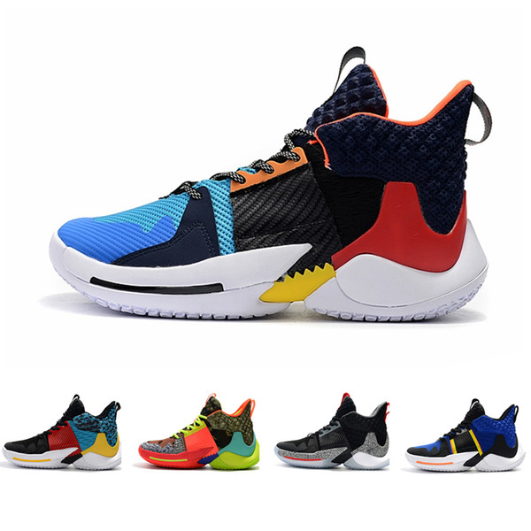 2019 Russell Westbrook 2 Why Not Zer0.2 Thunder Men Basketball Shoes Cheap Black Super multicolor Sport Sneakers