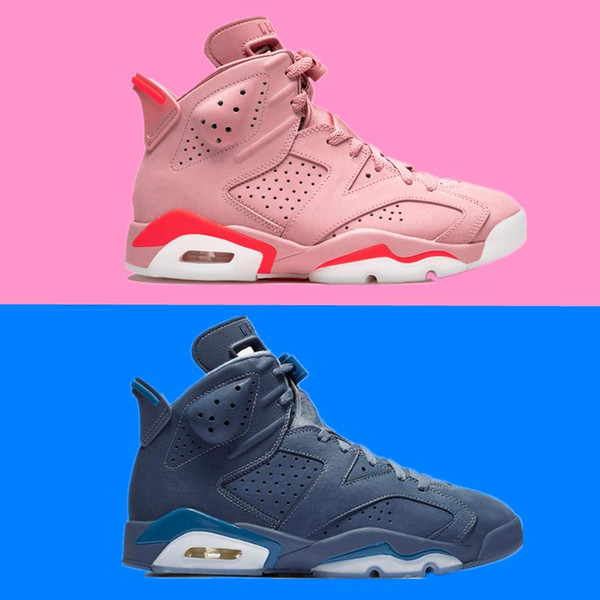 New Women Pink Retro Basketball Shoes 6 Aleali May 6s Blue JB For Mens Sports Sneakers size 36-40