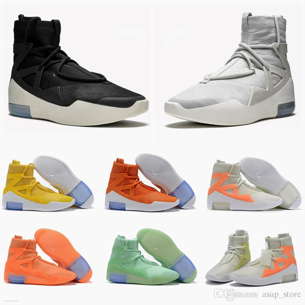 New Fear of God 1 Basketball Shoes Fashion Designer Orange Pulse Light Bone Amarillo Grey FOG Boots Zoom Sneakers size 40-46