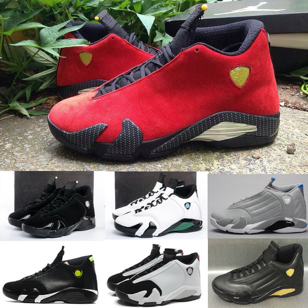 2018 Fashion wholesale Black Cat Red For Mens Basketball Shoes 14 XIV Mid Athletic Sport AIR Sneakers