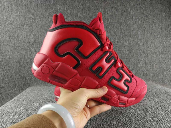 2019 air more uptempo red CHI chicago running shoes For Women's Men's basketball boots sport sneaker size Eur36-47