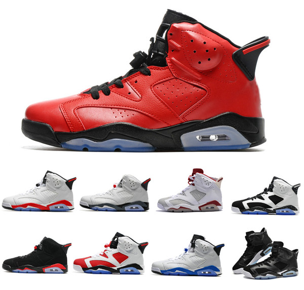 2018 6 for Infrared red black cat Maroon Carmine Mens Basketball Shoes classic 6s VI Mid Athletic Sport Sneakers